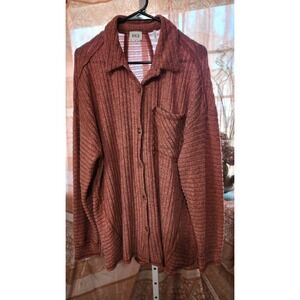 BKE Womens MauveStriped Knit Button-Up Collared Long Sleeve Shirt XL